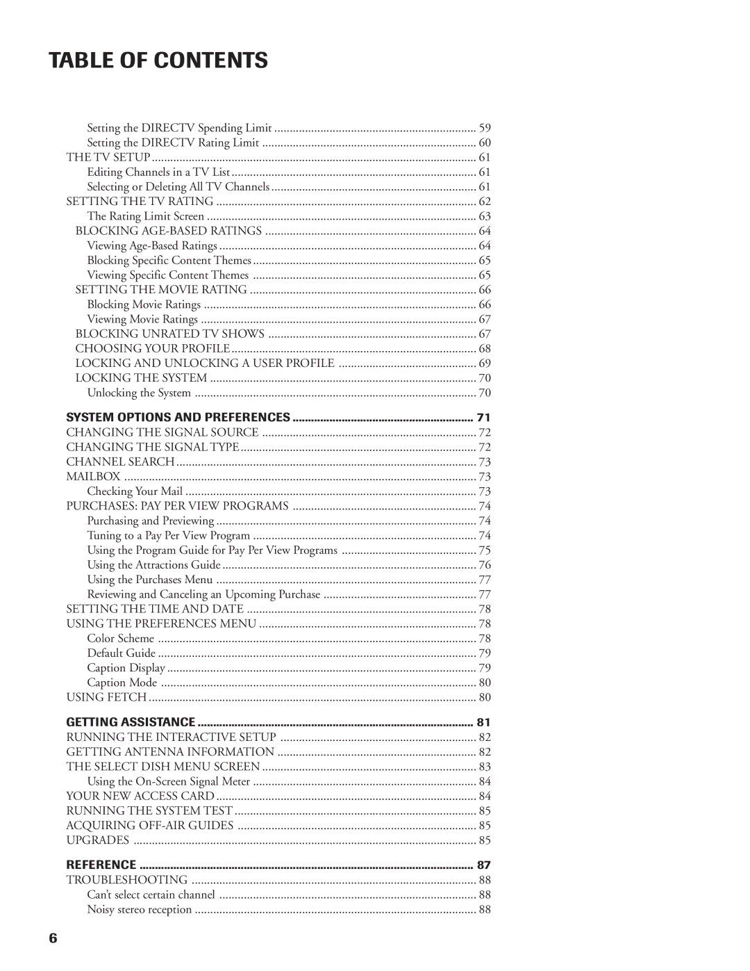 DirecTV DW65X91 owner manual TV Setup 