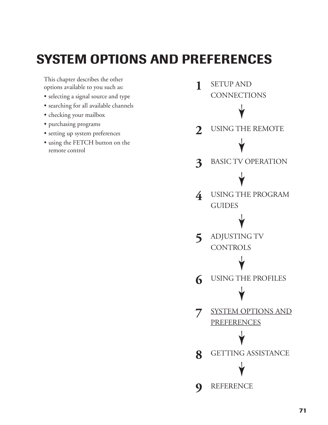 DirecTV DW65X91 owner manual System Options and Preferences 