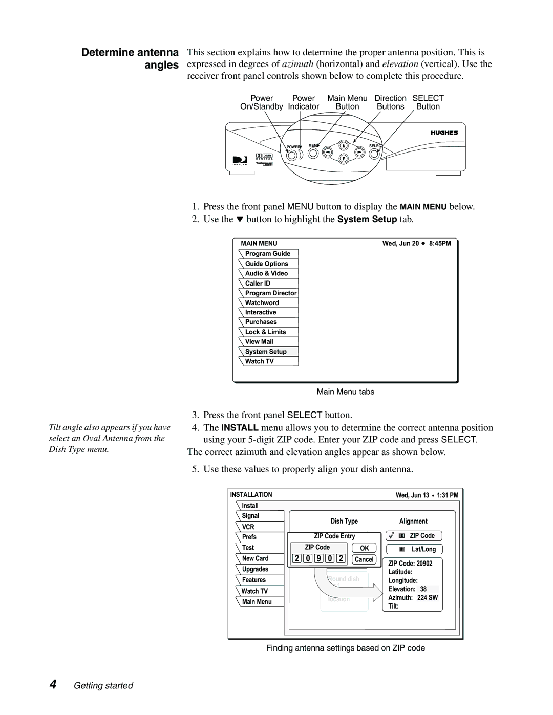 DirecTV GCEB0, GAEB0 manual Determine antenna angles, Vcr 