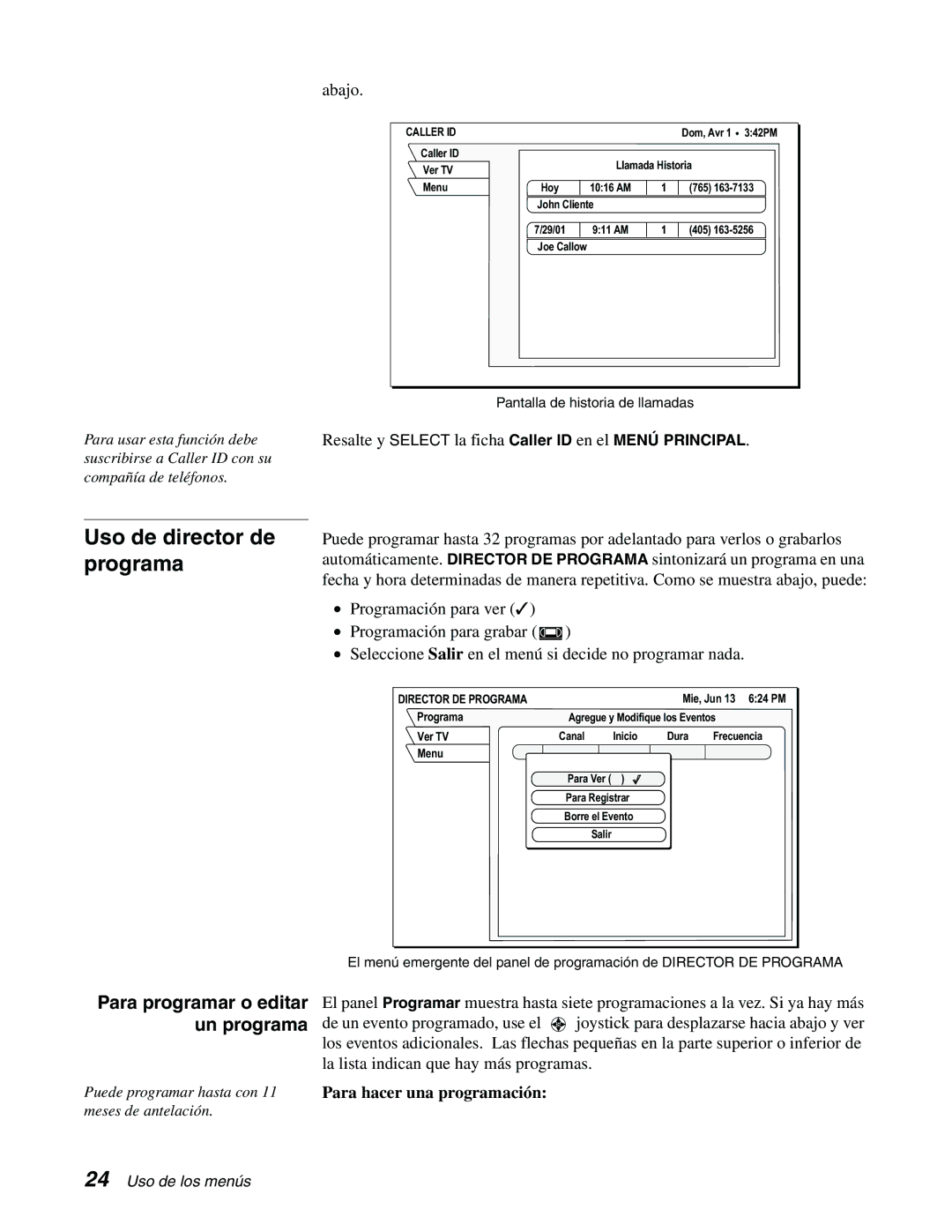 DirecTV GCEB0, GAEB0 manual Uso de director de programa, Para programar o editar un programa 