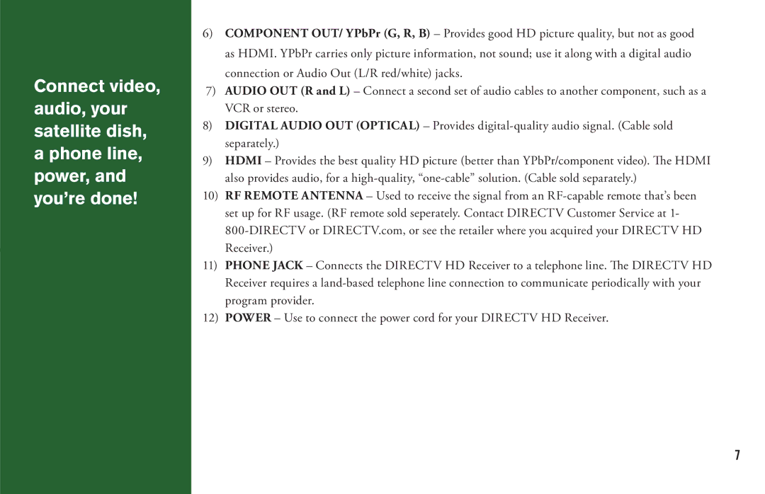 DirecTV H20 manual 