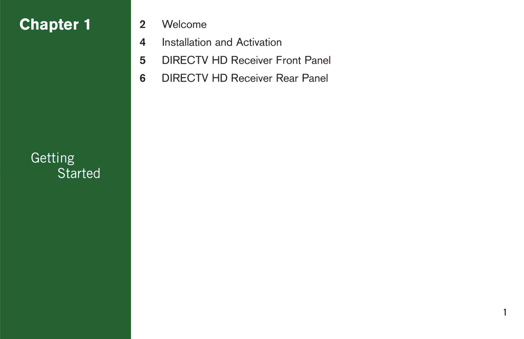 DirecTV H20 manual Chapter 