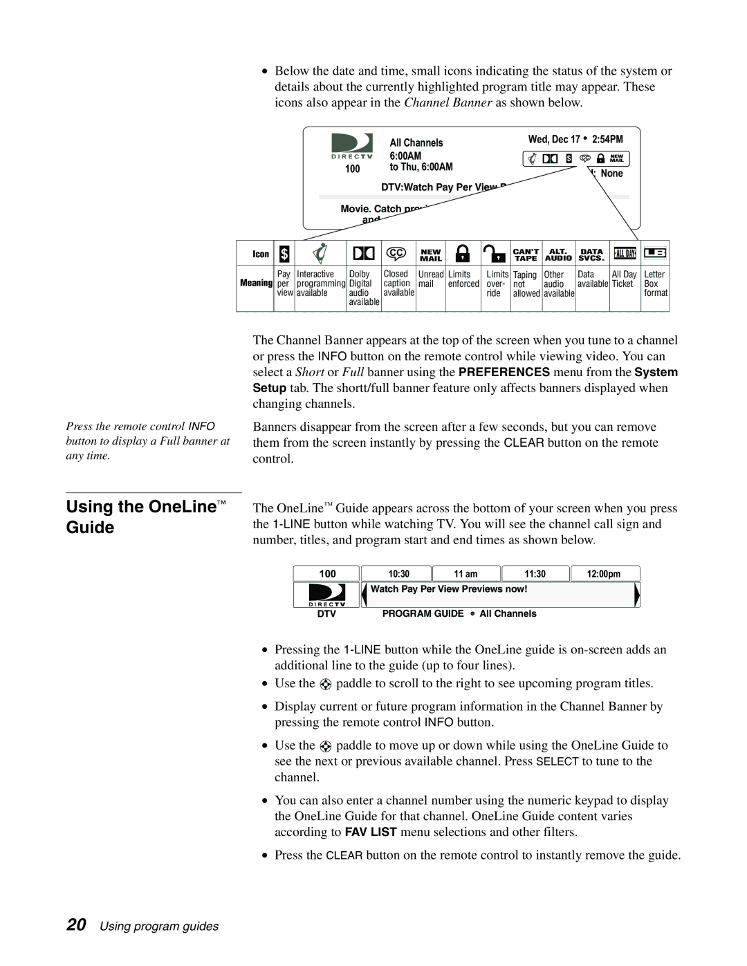 DirecTV HAH-SA manual Using the OneLine Guide, To Thu, 600AM Rated None 