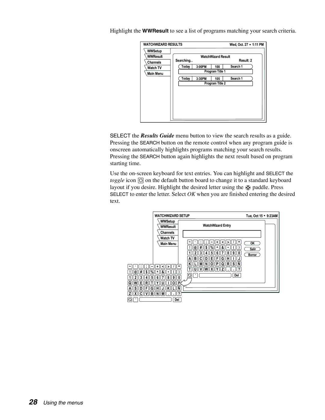 DirecTV HAH-SA manual Watchwizard Results, Tue, Oct 