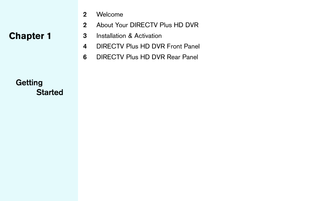 DirecTV HD DVR manual Chapter 