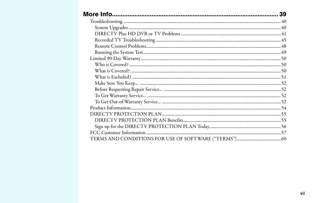 DirecTV manual More Info, Directv Plus HD DVR or TV Problems 