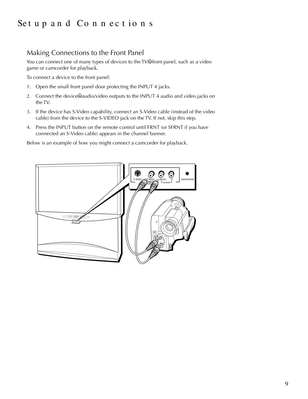 DirecTV HDTV user manual Making Connections to the Front Panel 