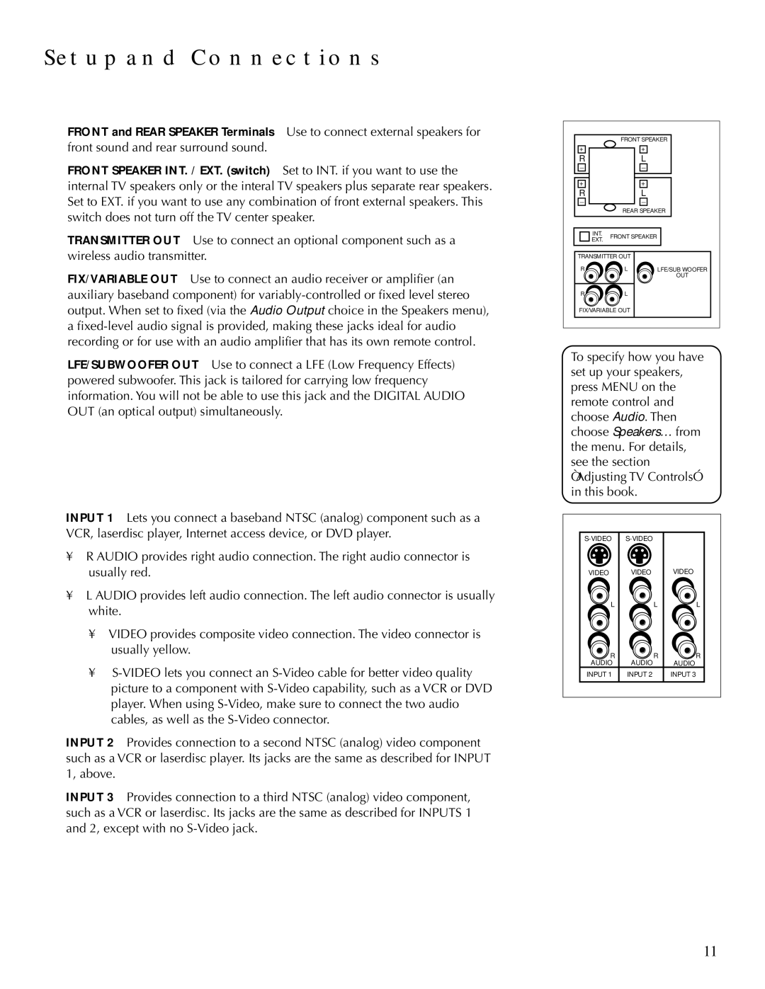 DirecTV HDTV user manual Front sound and rear surround sound 