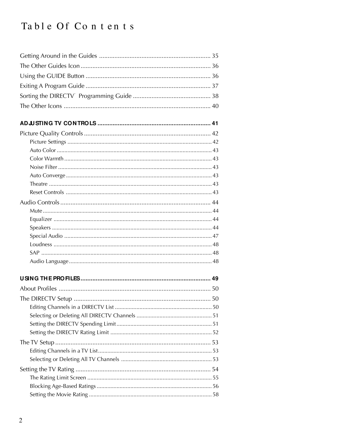 DirecTV HDTV user manual Other Icons 