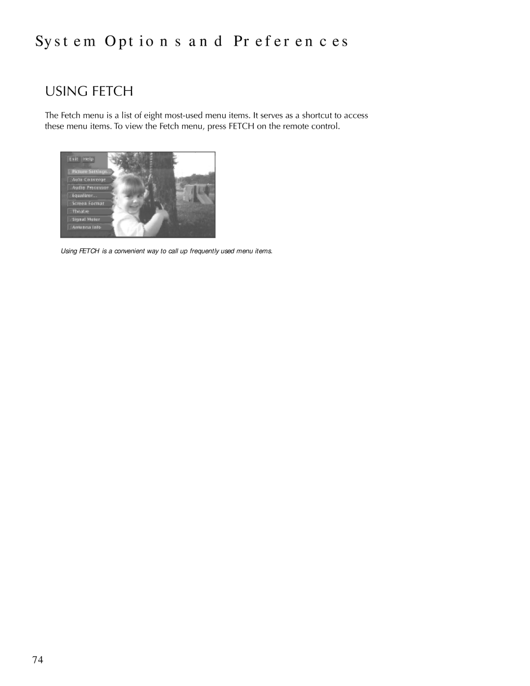 DirecTV HDTV user manual Using Fetch 