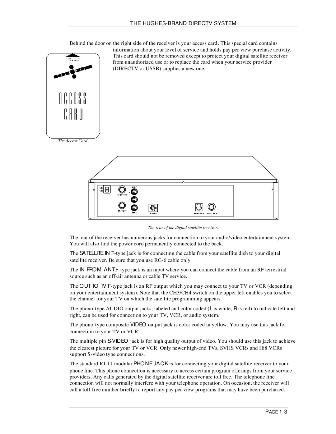 DirecTV HIRD-B1 manual HUGHES-BRAND Directv System 