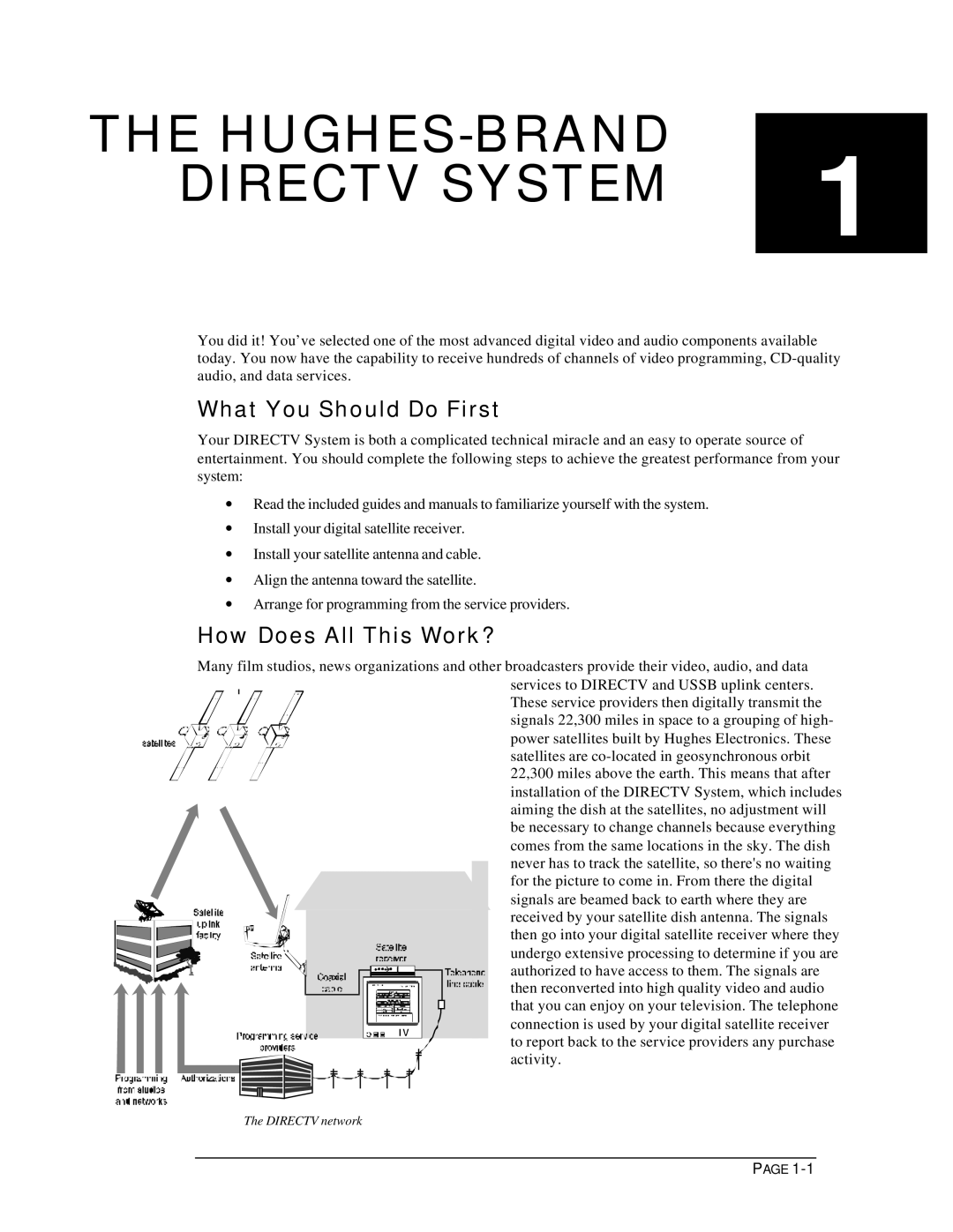 DirecTV HIRD-B1 manual HUGHES-BRAND Directv System, What You Should Do First, How Does All This Work? 