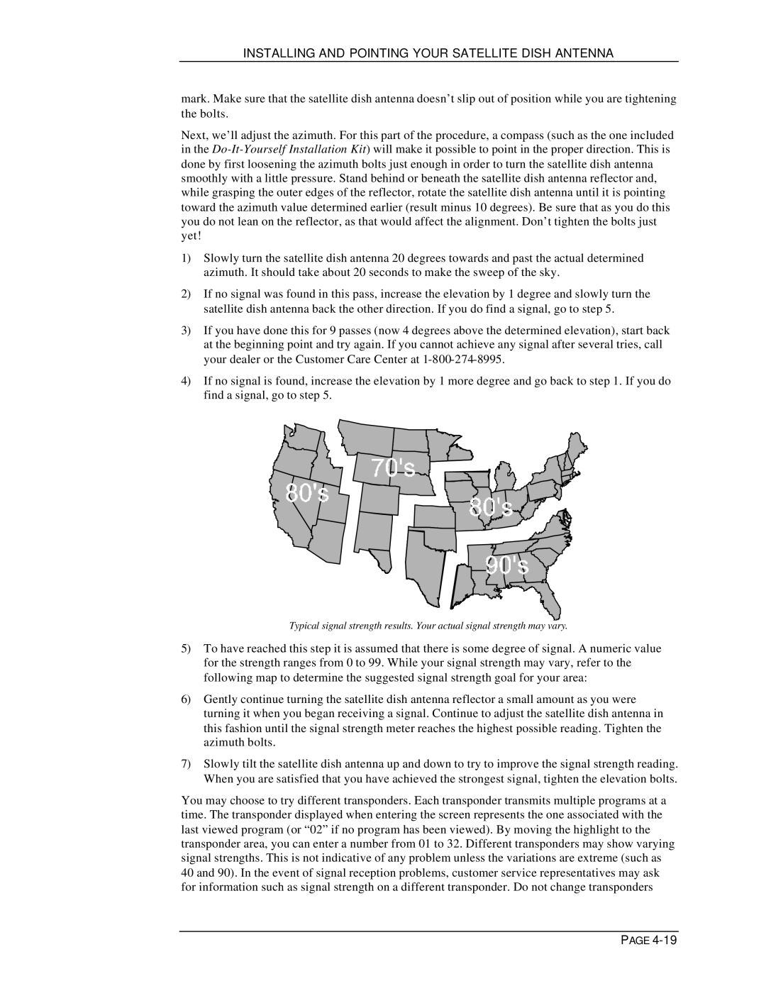 DirecTV HIRD-D11, HIRD-D01 owner manual Installing and Pointing Your Satellite Dish Antenna 