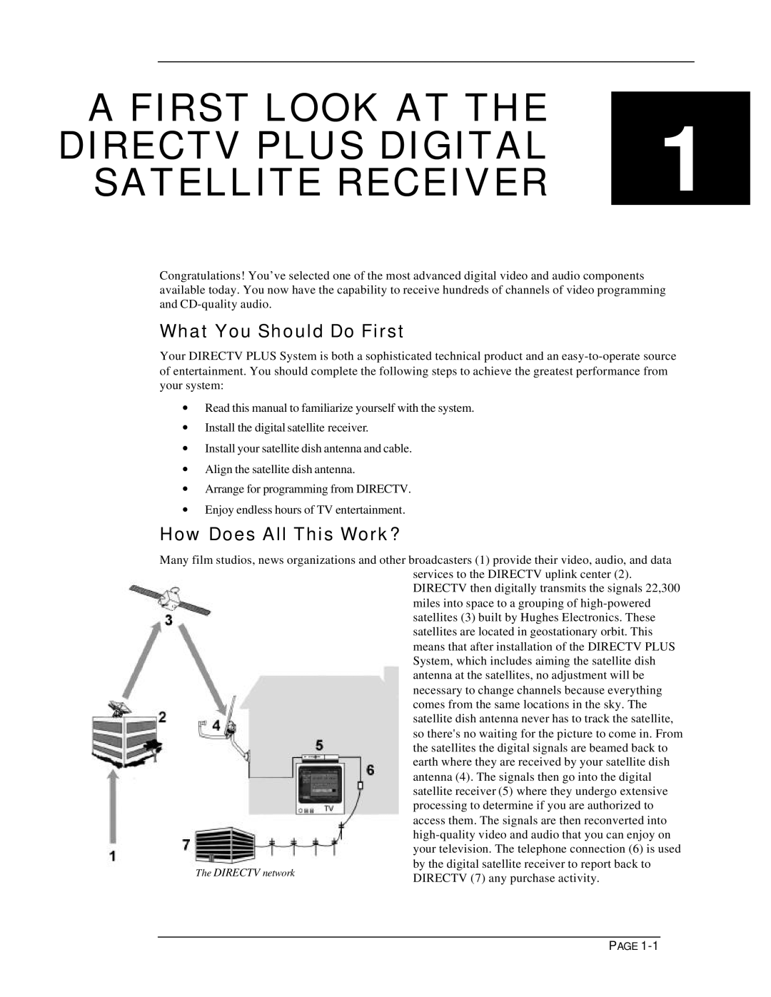 DirecTV HIRD-E11, HIRD-E25 owner manual What You Should Do First, How Does All This Work? 