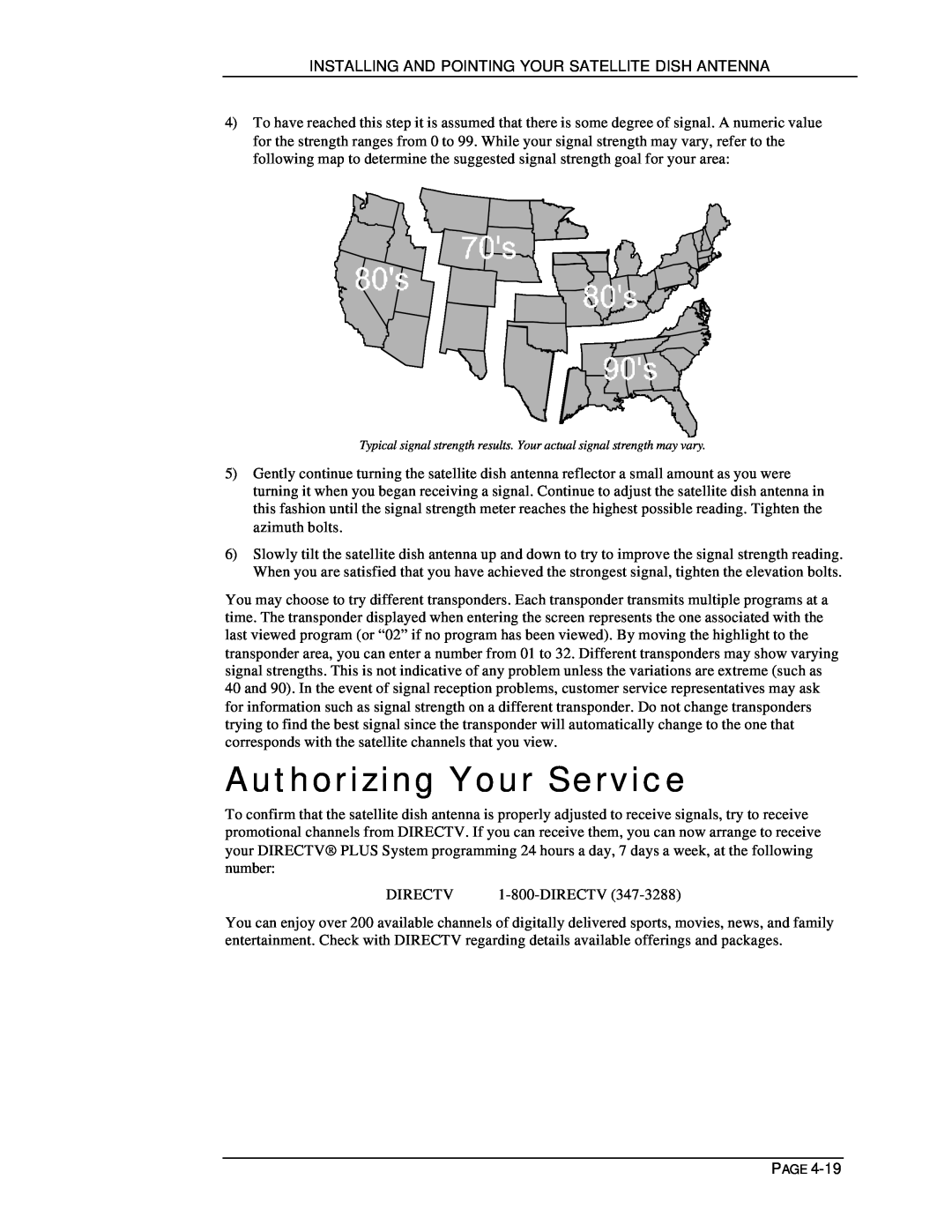 DirecTV HIRD-E11, HIRD-E25 owner manual Authorizing Your Service 