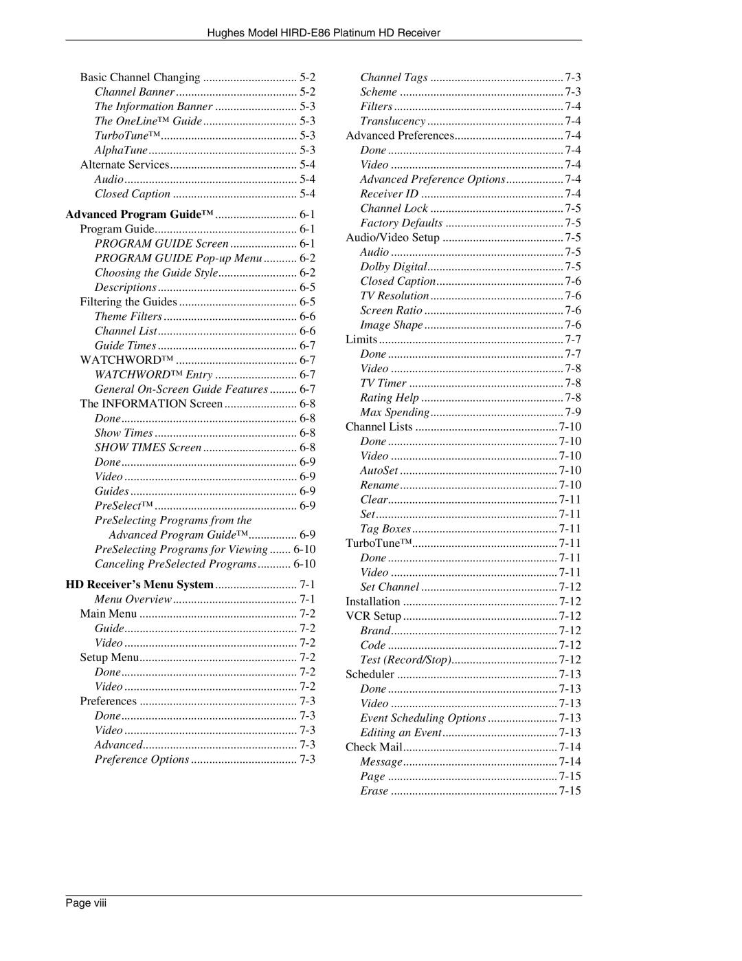 DirecTV HIRD-E86 manual General On-Screen Guide Features 