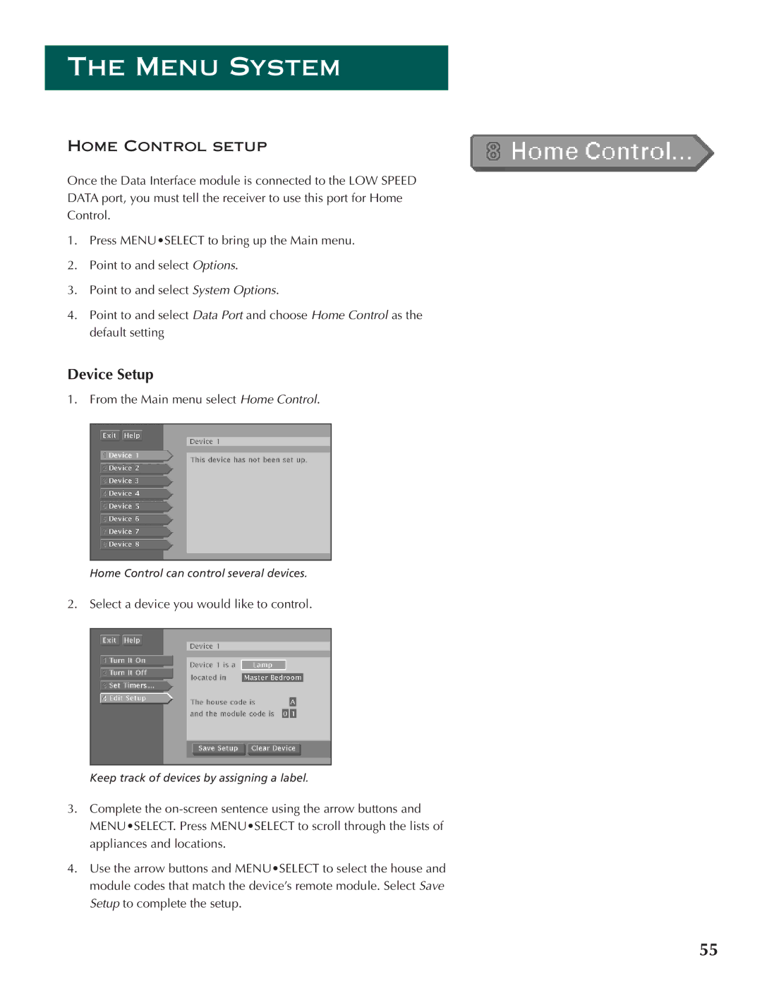 DirecTV ProScan DSS Receiver manual Device Setup 