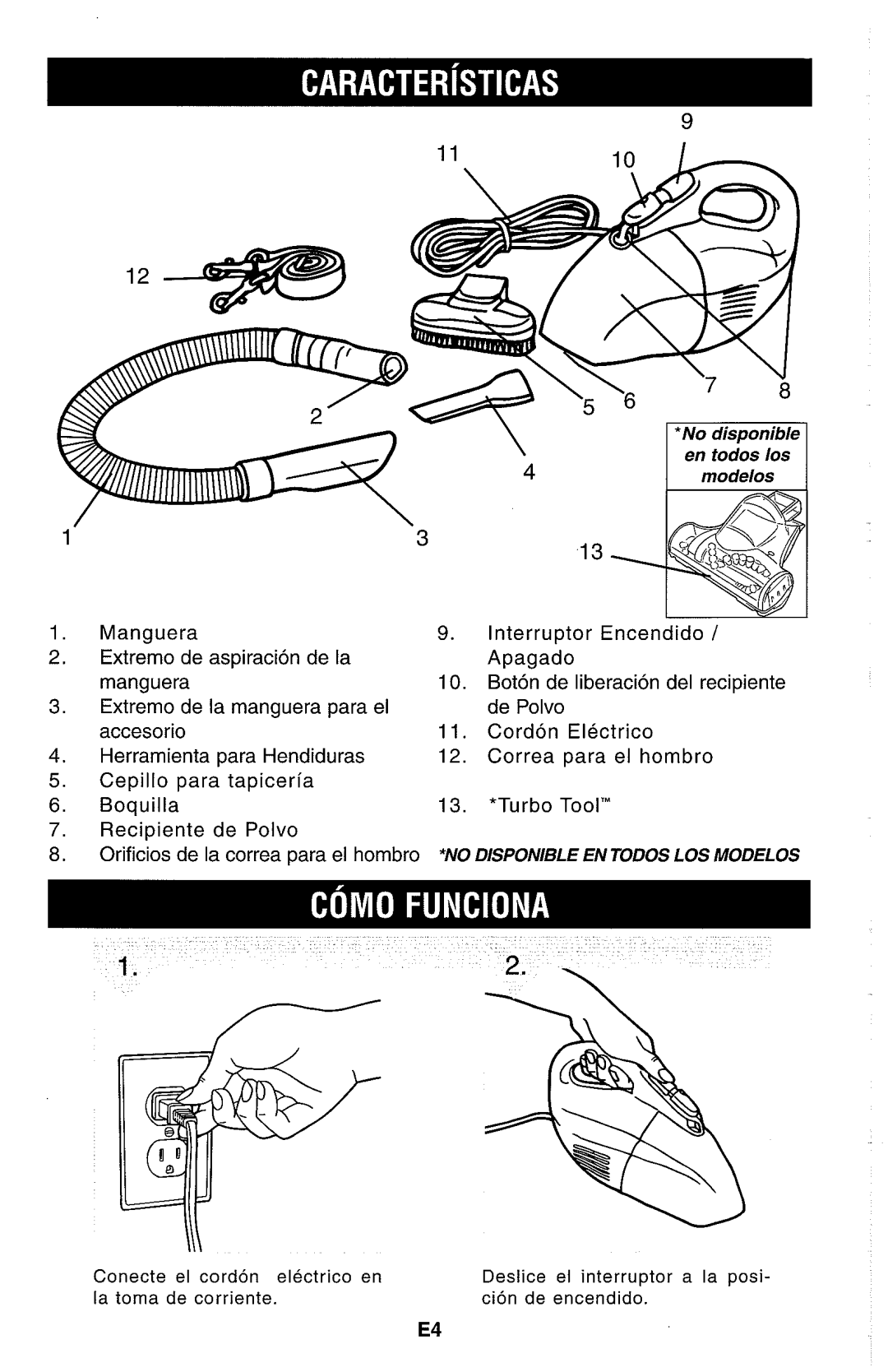 Dirt Devil Hand Vac owner manual En todos 10s Modelos 