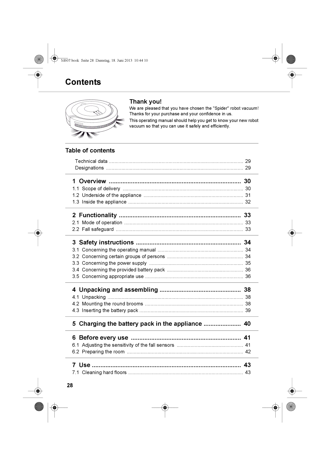 Dirt Devil m607 manual Contents 