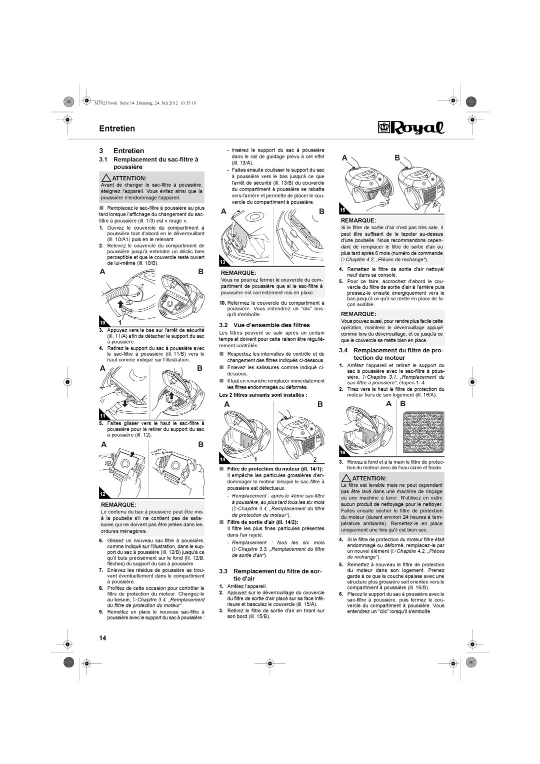 Dirt Devil V101 manual Entretien 