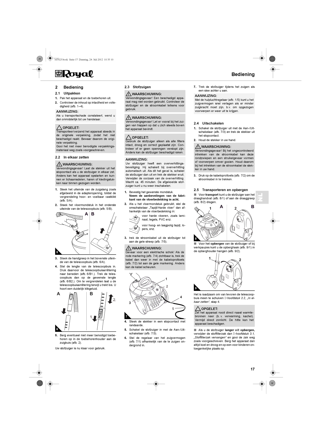 Dirt Devil V101 manual Bediening 