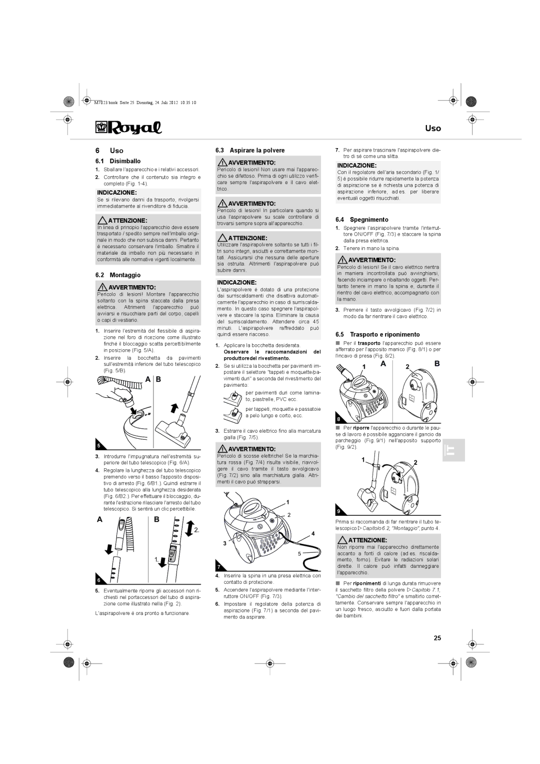 Dirt Devil V101 manual Uso 