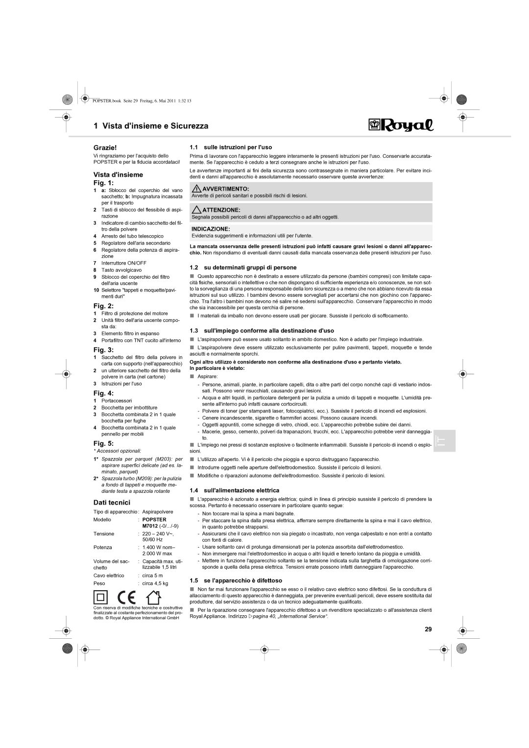 Dirt Devil Y05 manual Vista dinsieme e Sicurezza, Grazie, Dati tecnici 