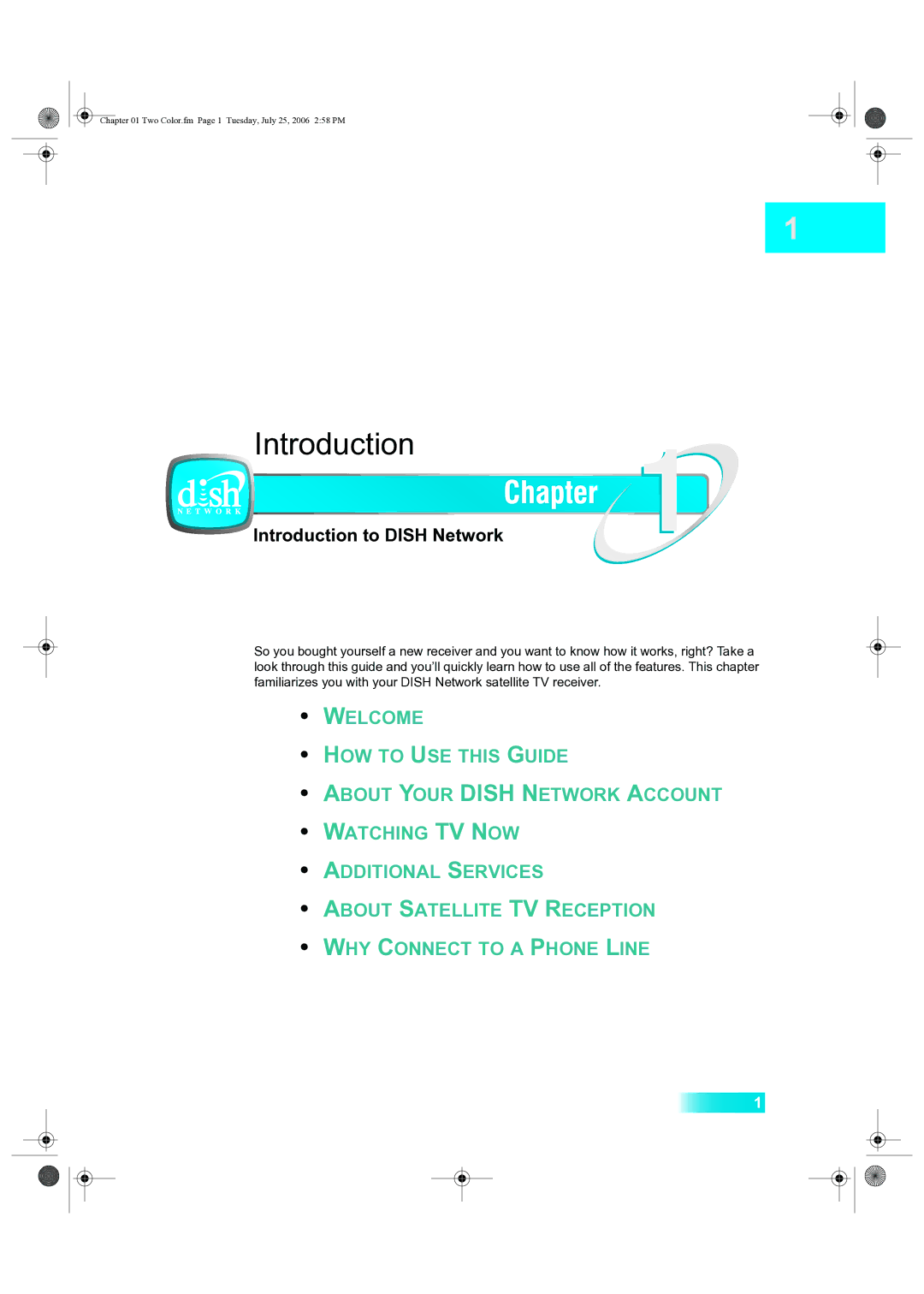 Dish Network 222 manual Introduction to Dish Network 