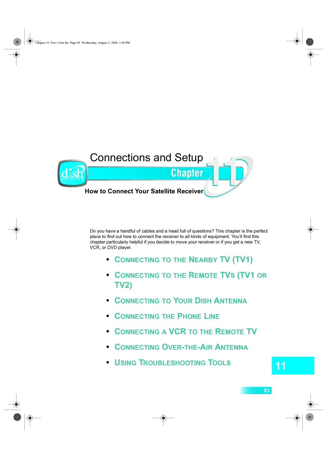 Dish Network 222 manual Connections and Setup, How to Connect Your Satellite Receiver 