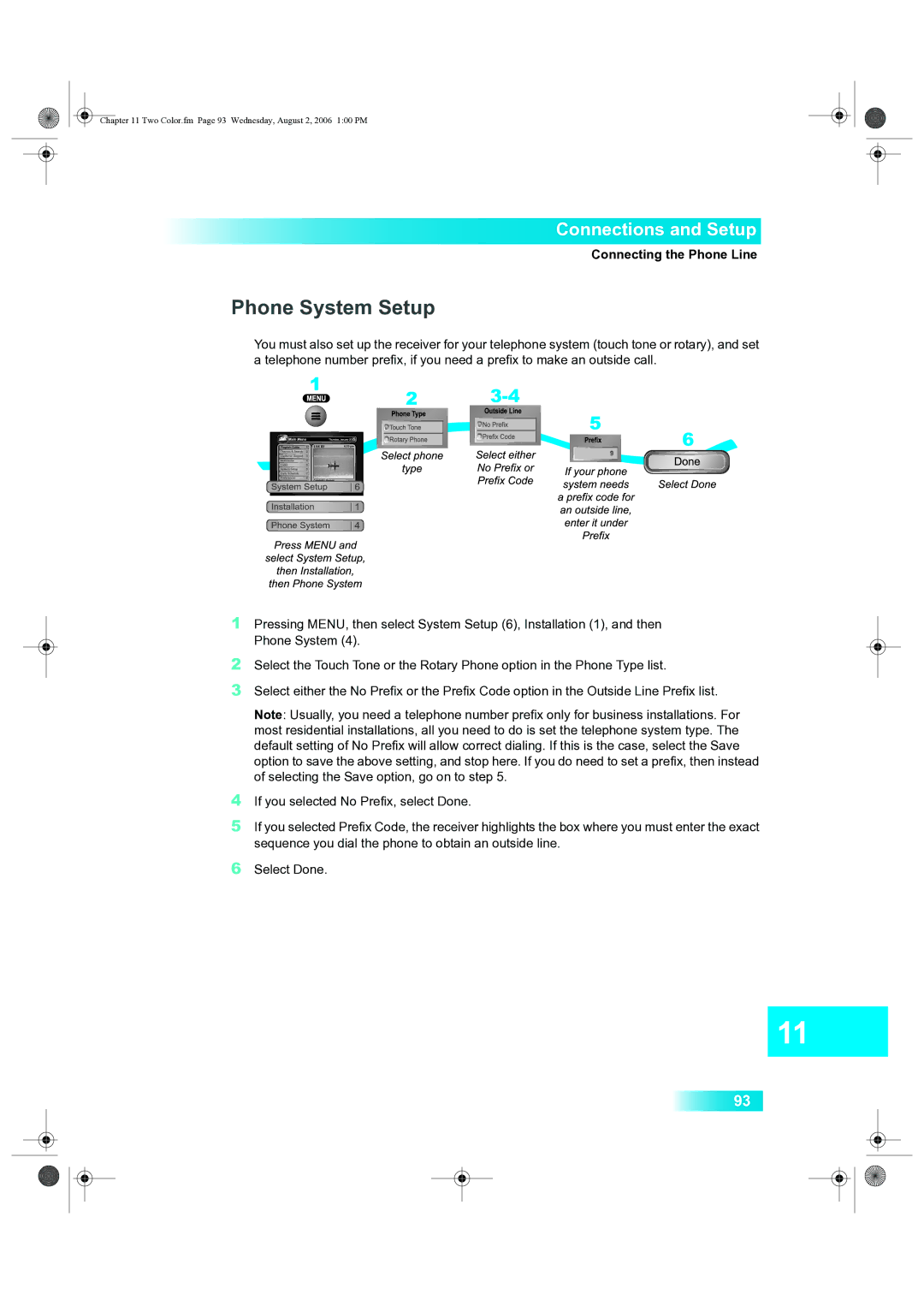 Dish Network 222 manual Two Color.fm Page 93 Wednesday, August 2, 2006 100 PM 