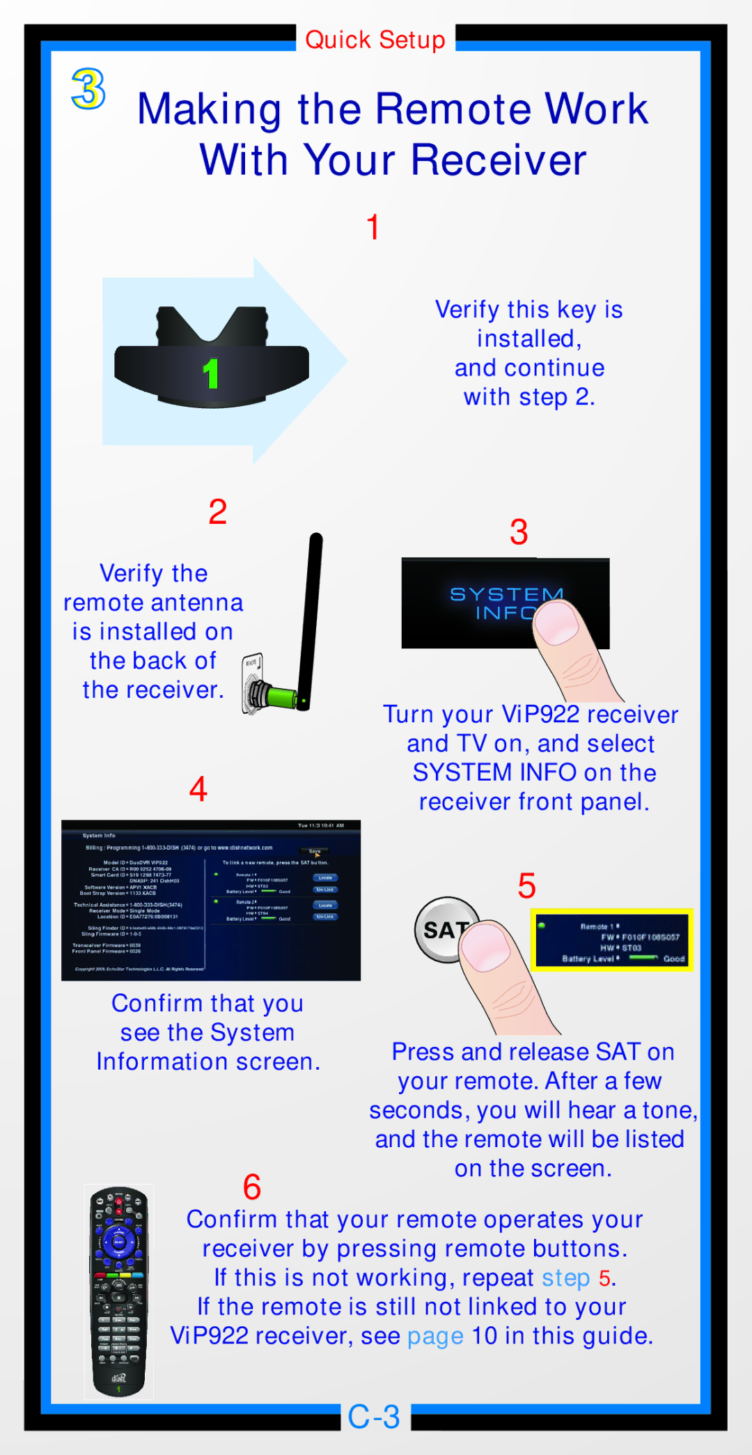 Dish Network 32.0, 176842 manual Making the Remote Work With Your Receiver 