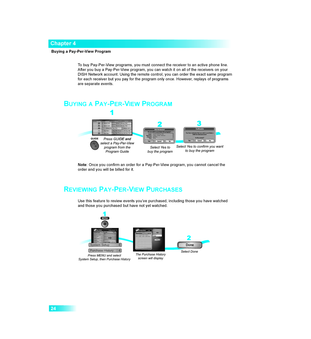 Dish Network 411 manual Buying a Pay-Per-View Program 