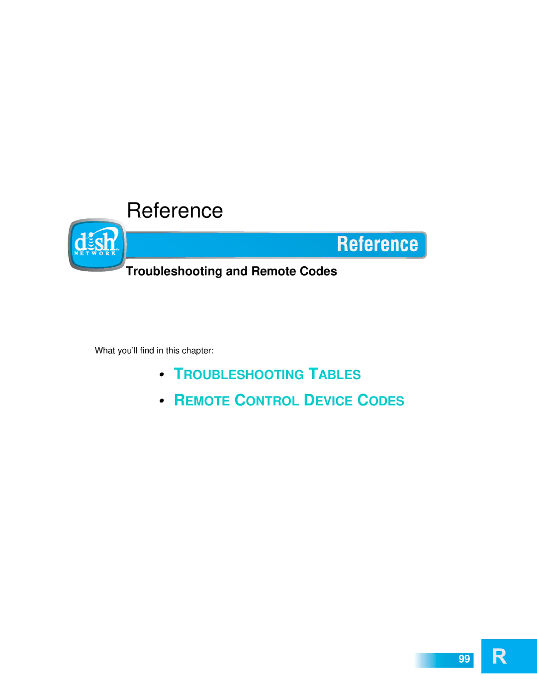 Dish Network 612 important safety instructions Reference, Troubleshooting Tables Remote Control Device Codes 