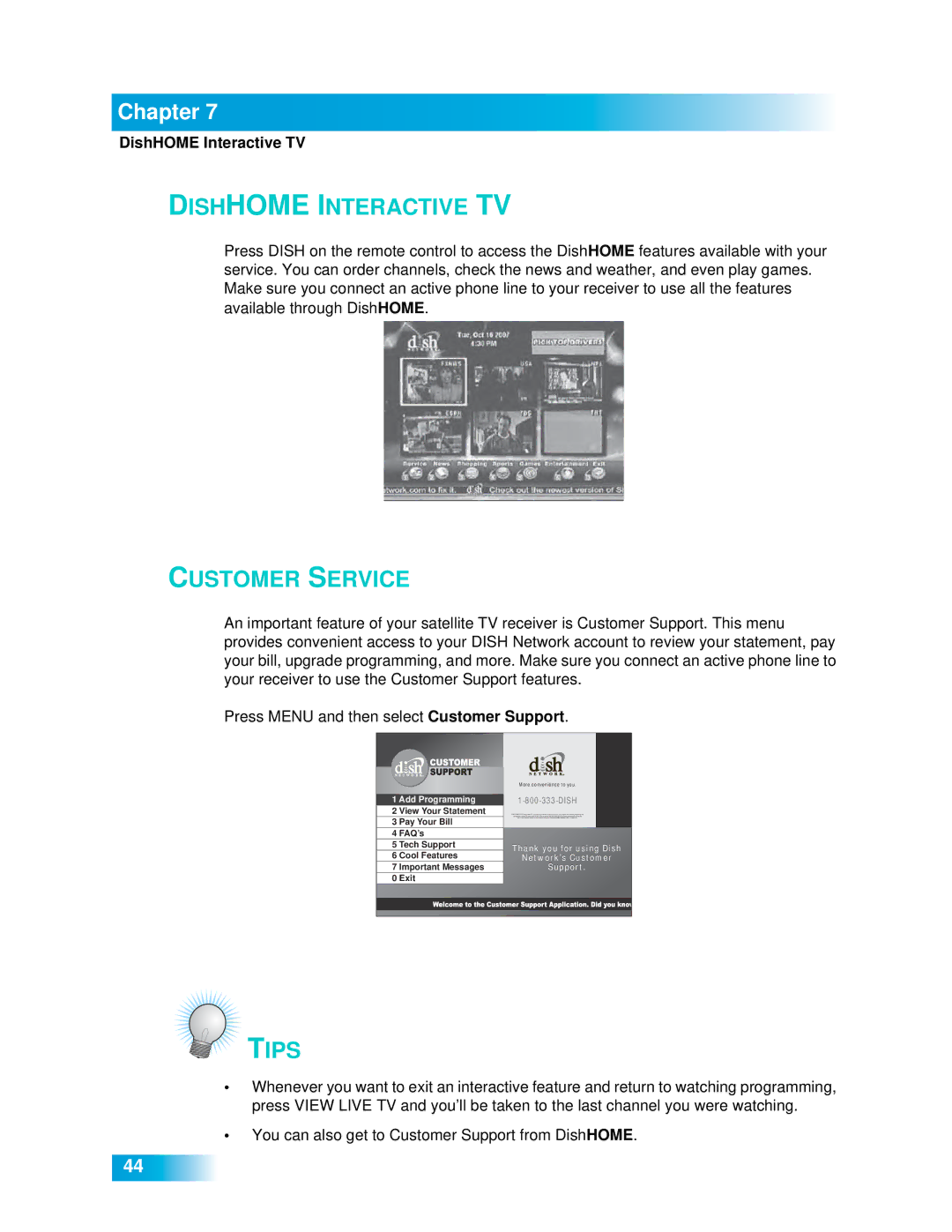 Dish Network 612 important safety instructions Dishhome Interactive TV, DishHOME Interactive TV 