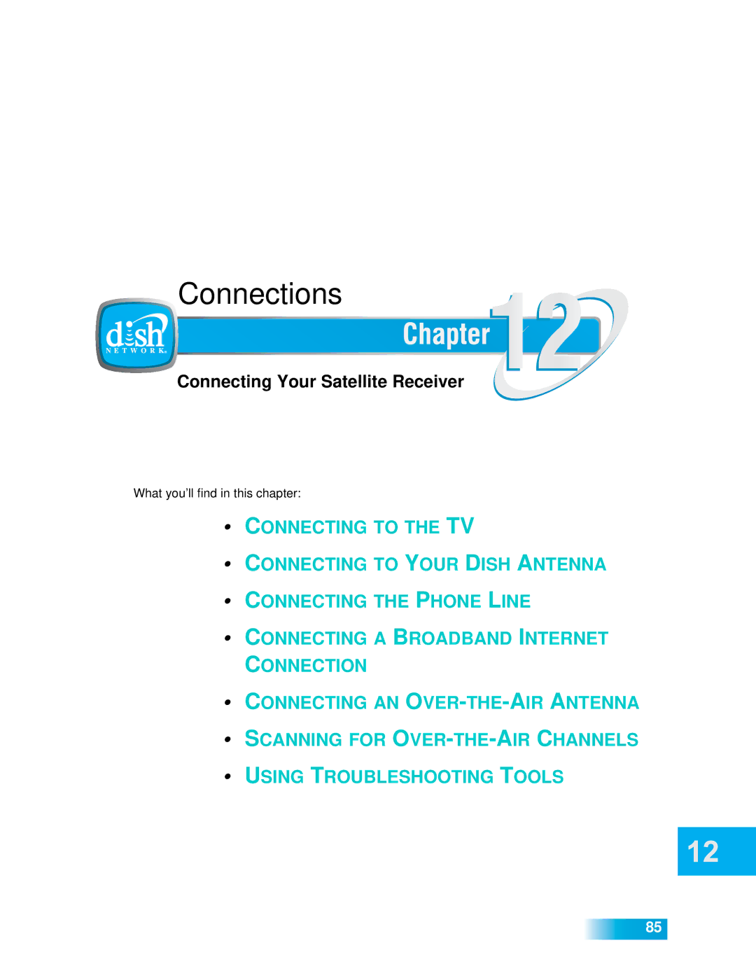 Dish Network 612 important safety instructions Connections 