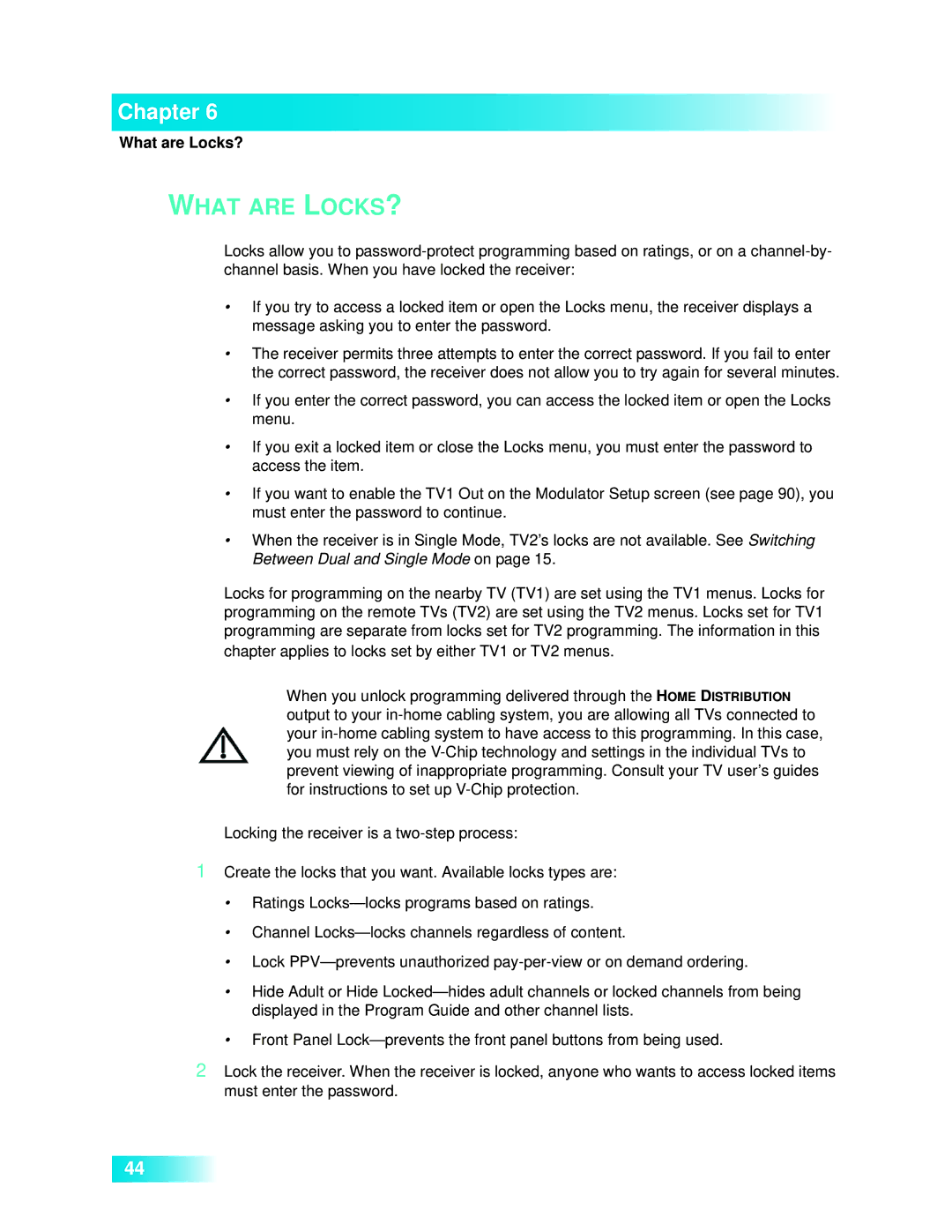 Dish Network 722k important safety instructions What are LOCKS?, What are Locks? 