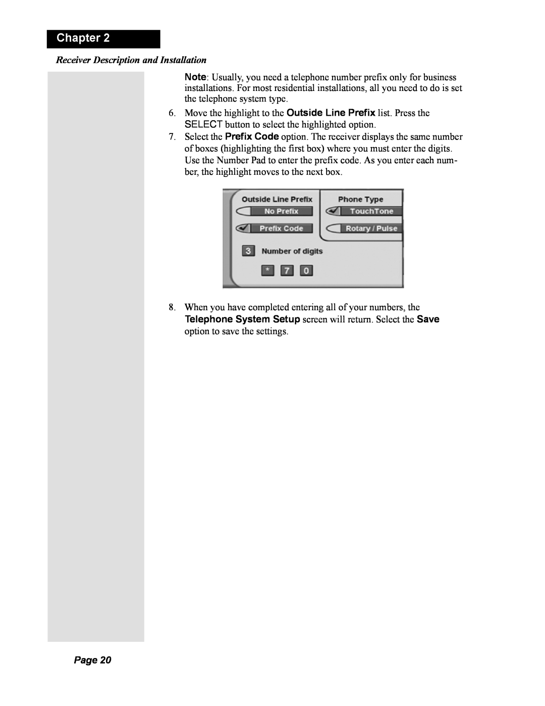 Dish Network DISH 351 manual Chapter, Receiver Description and Installation, Page 