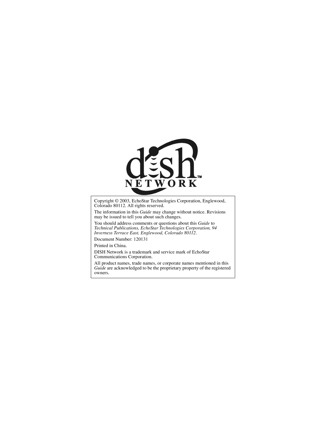 Dish Network DP21 manual 