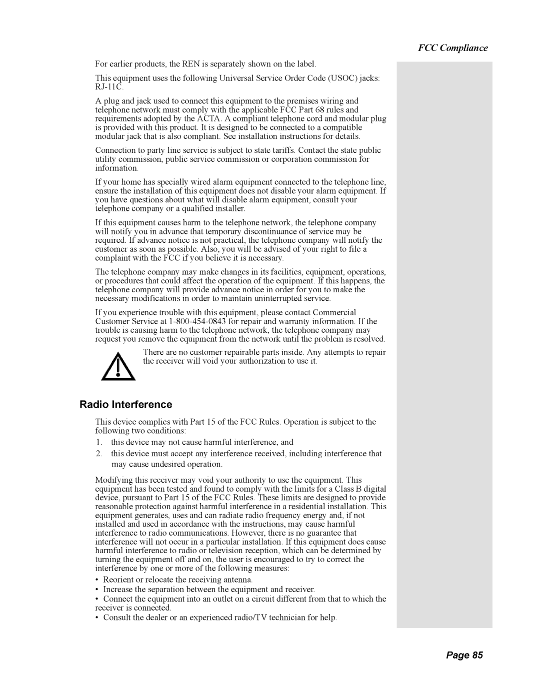 Dish Network 123698, Duo 322 manual Radio Interference 