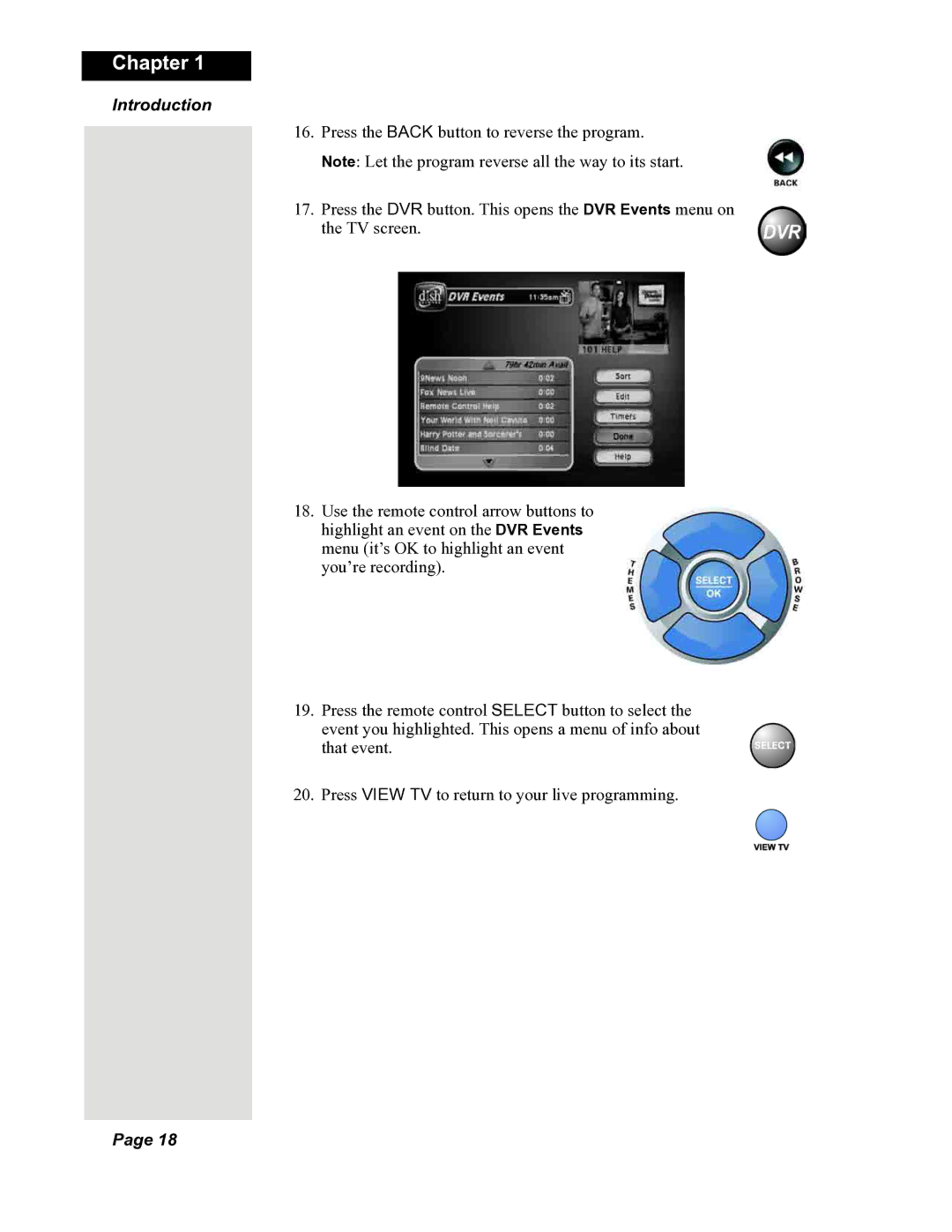 Dish Network DuoDVR 625, DuoDVR 522, 118523 manual Chapter 