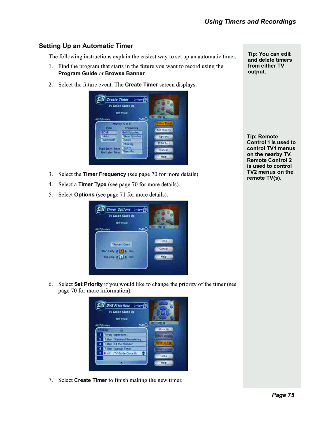 Dish Network DuoDVR 625, DuoDVR 522, 118523 manual Setting Up an Automatic Timer, Program Guide or Browse Banner 