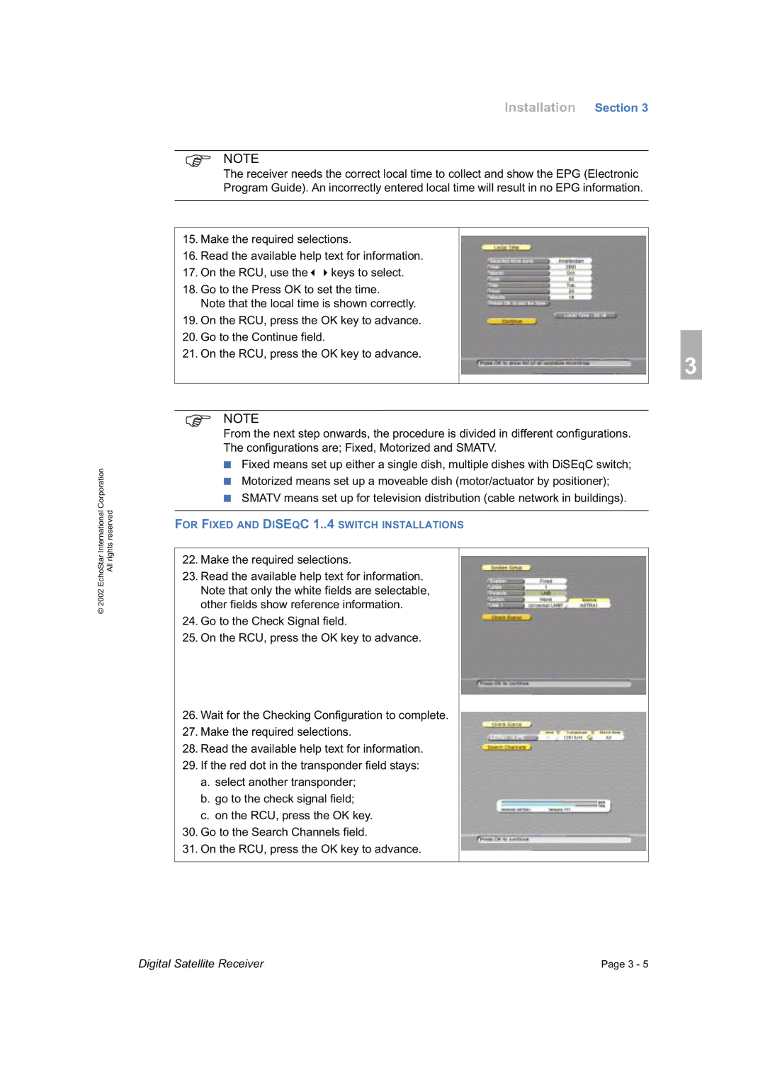 Dish Network DVR-7000 manual For Fixed and Diseqc 1..4 Switch Installations 