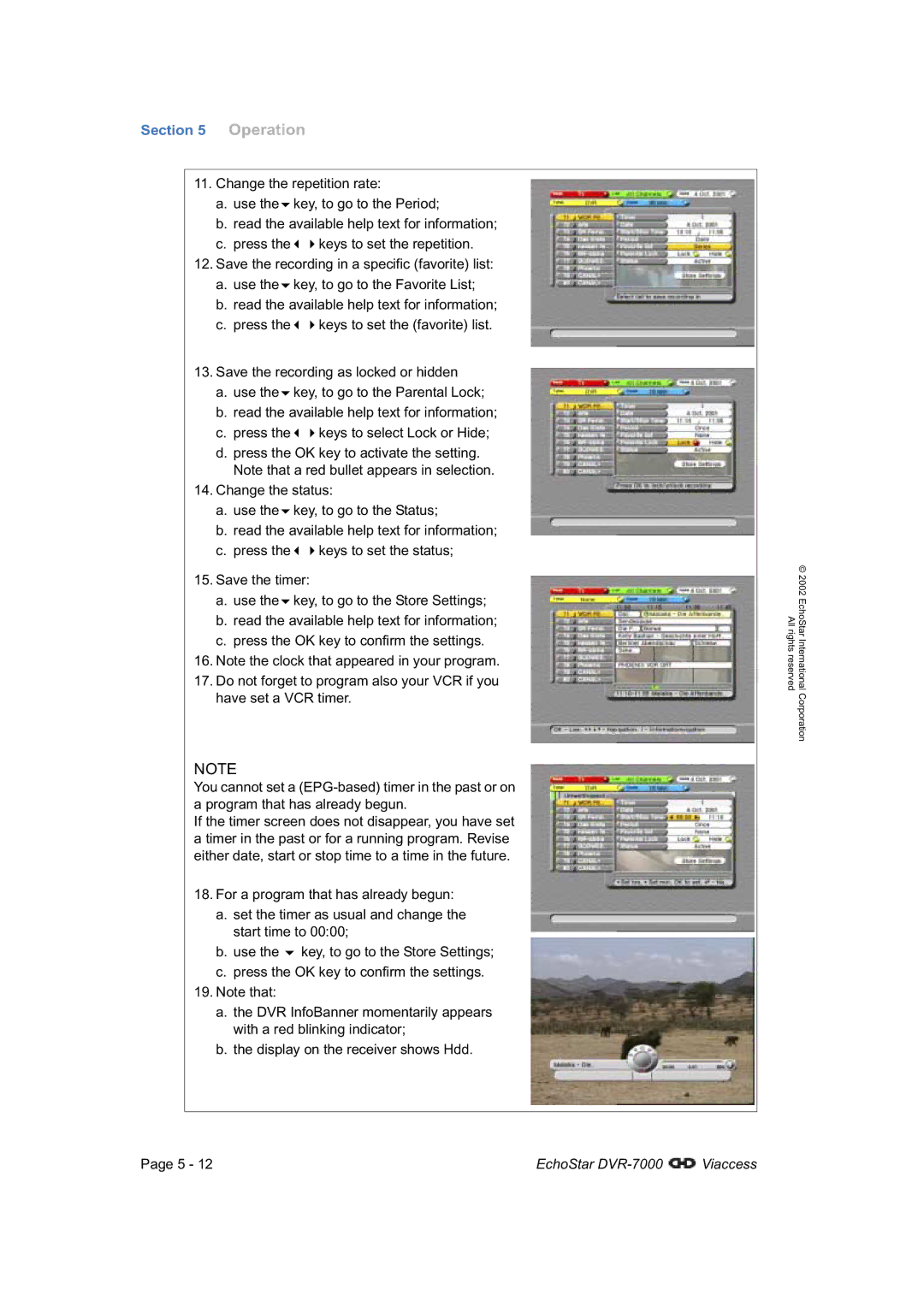 Dish Network DVR-7000 manual Change the repetition rate Use Key, to go to the Period 