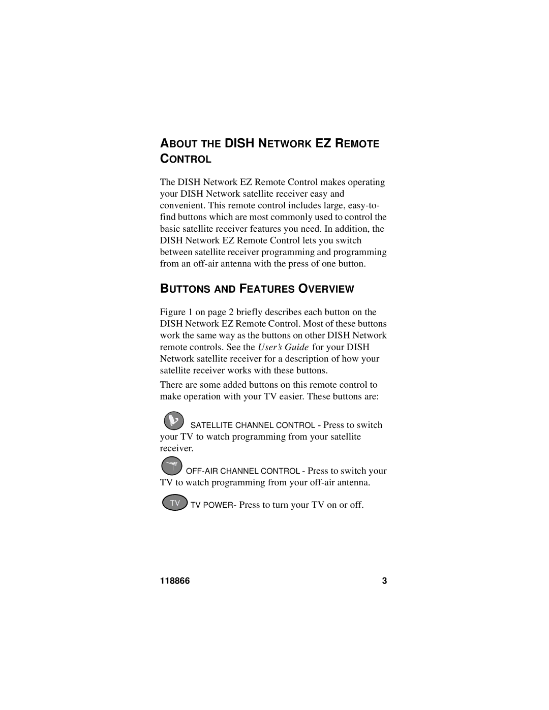 Dish Network manual About the Dish Network EZ Remote Control, Buttons and Features Overview 