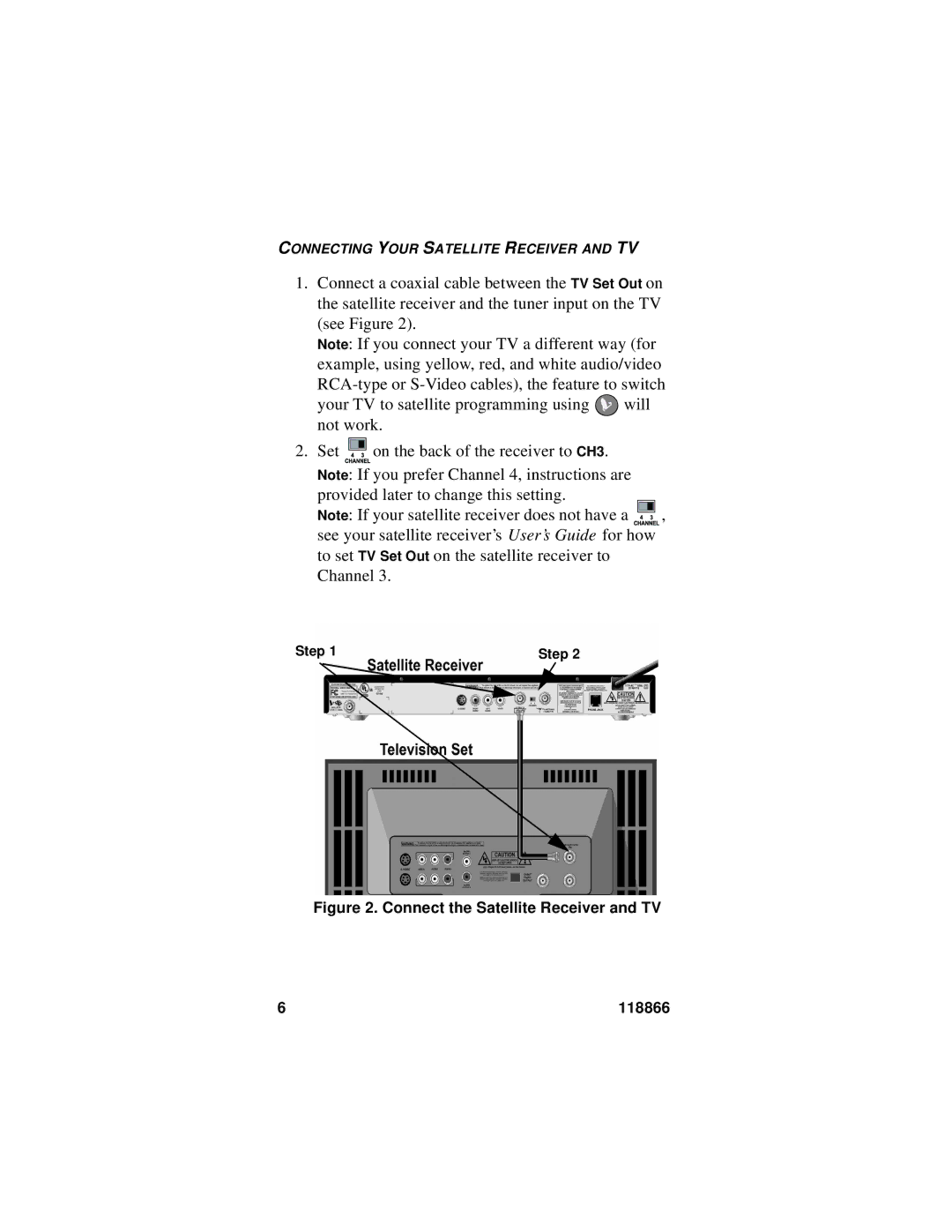 Dish Network EZ manual Connect a coaxial cable between the TV Set Out on 