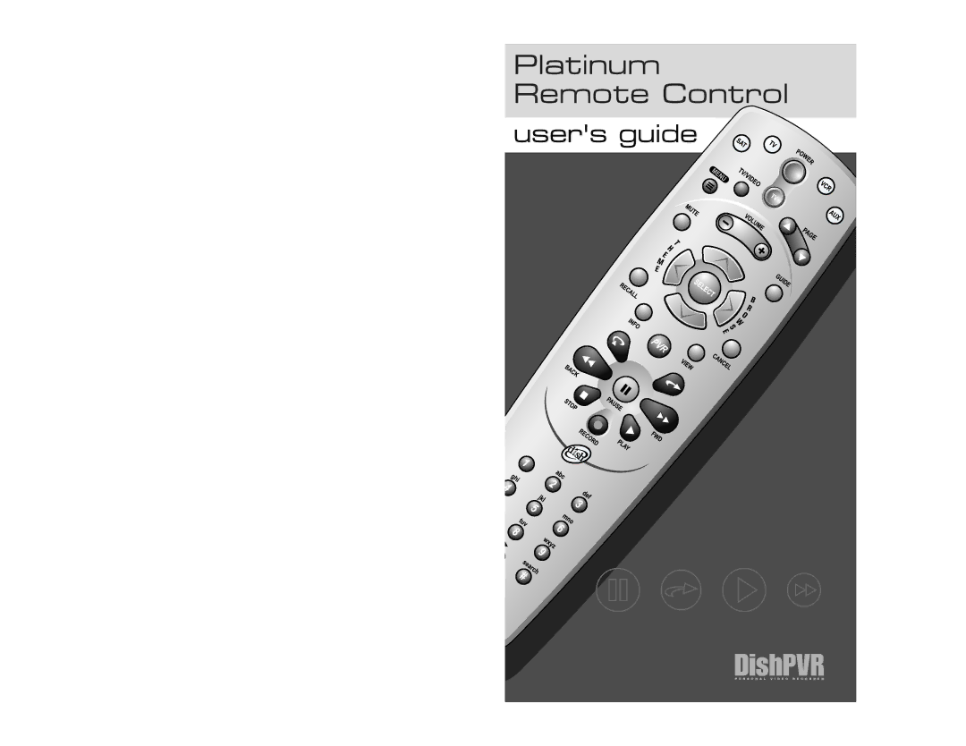 Dish Network Platinum Remote Control manual 