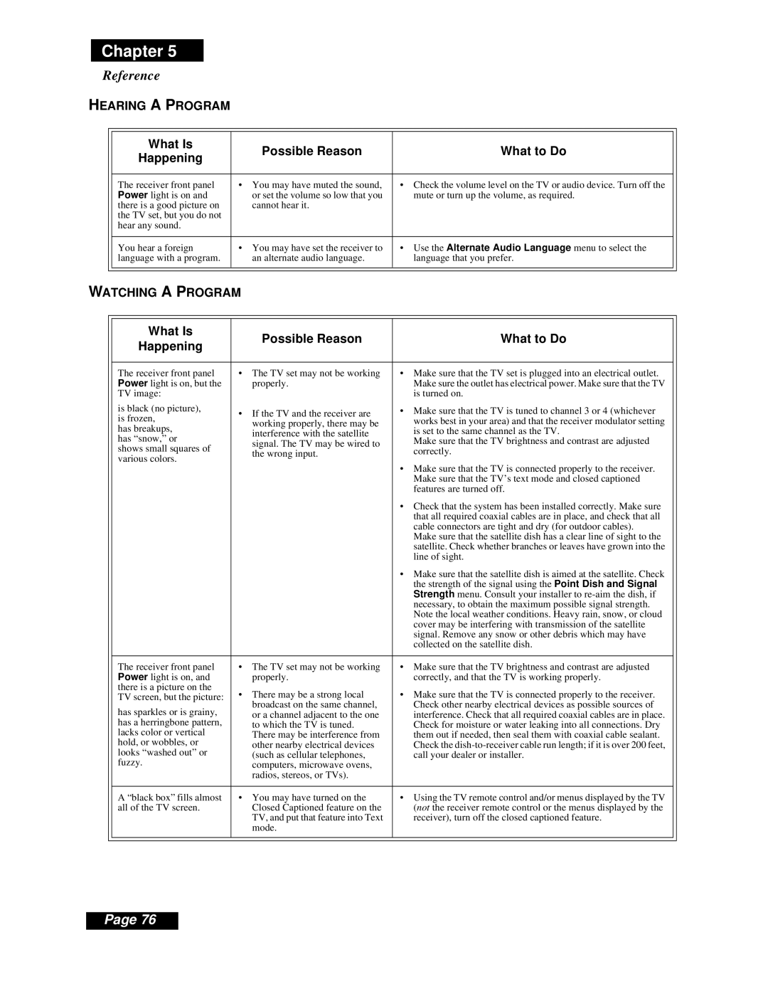 Dish Network Solo 111 manual Hearing a Program 