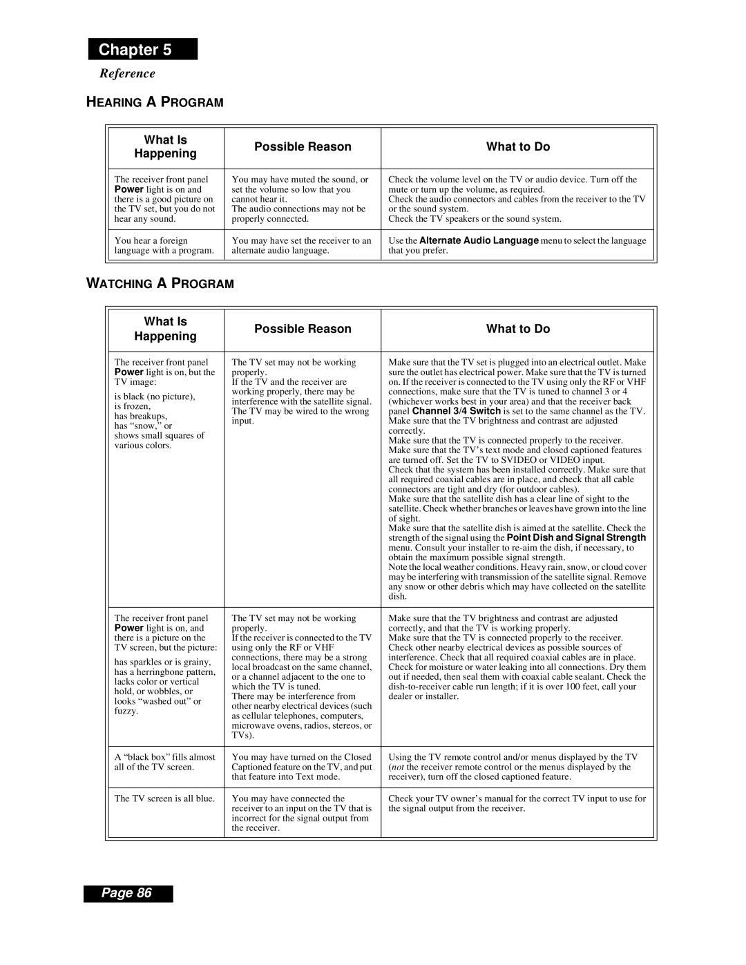 Dish Network Solo 301 manual Hearing a Program 