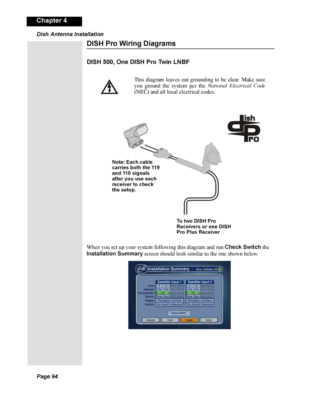 Dish Network Solo 351 manual Dish Pro Wiring Diagrams, Dish 500, One Dish Pro Twin Lnbf 