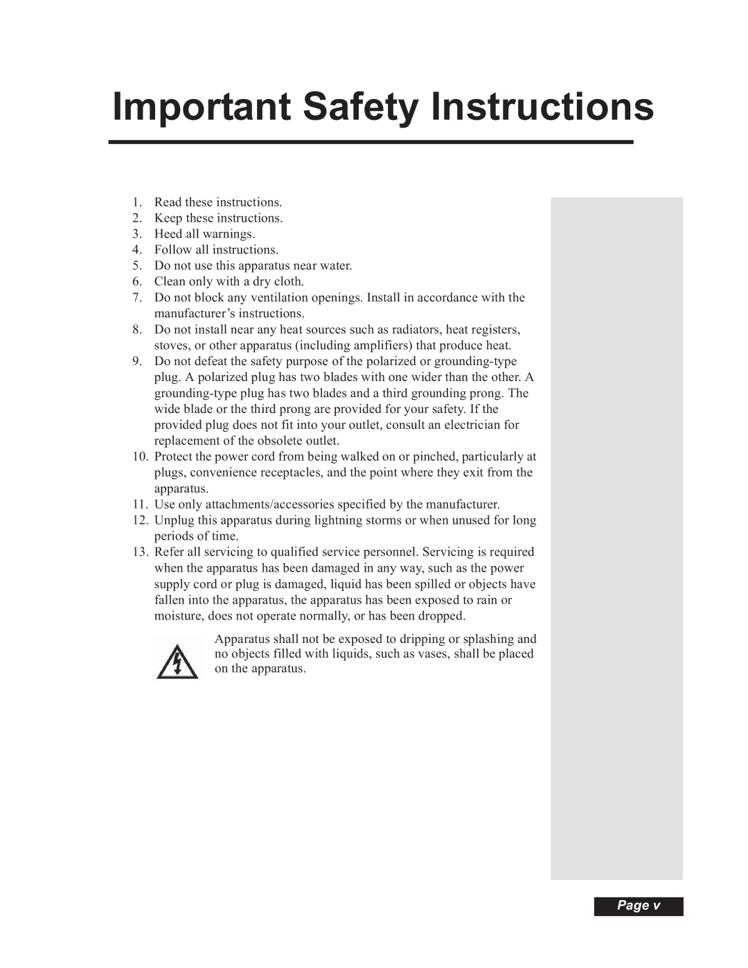 Dish Network 112182, Solo 508, Solo 501, Solo 510 manual Important Safety Instructions 